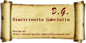 Dimitrievits Gabriella névjegykártya